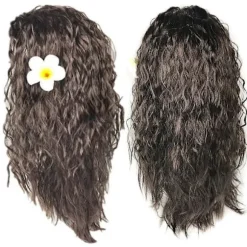 Børn Piger Anime Polynesisk Prinsesse Moana Parykker Hawaiiansk Cosplay Party Kostume Hår Fancy 2025
