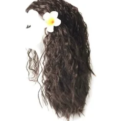 Børn Piger Animie Polynesisk Prinsesse Moana Parykker Hawaiiansk Cosplay Fest Kostume Hår Fancy 2025.