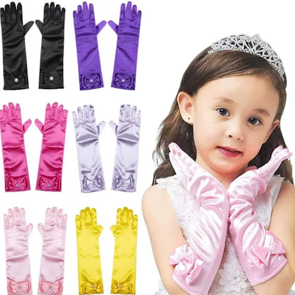 Børne Lange Handsker Prinsesse Danseforestilling Scenehandsker_jar black