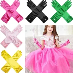 Børne Lange Handsker Prinsesse Danseforestilling Scenehandsker_jar black