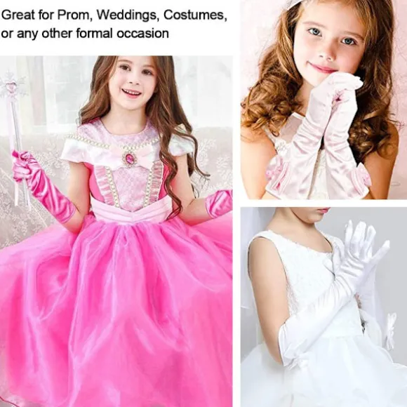 Børne Lange Handsker Prinsesse Danseforestilling Scenehandsker_jar black