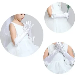Børne Lange Handsker Prinsesse Danseforestilling Scenehandsker_jar black