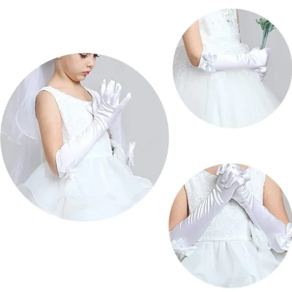 Børne Lange Handsker Prinsesse Danseforestilling Scenehandsker_jar black