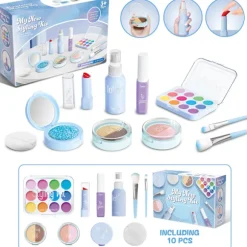 Børne Make-up Legesæt – Mit Nye Styling Kit (10 Dele) til Piger 3+ År blå