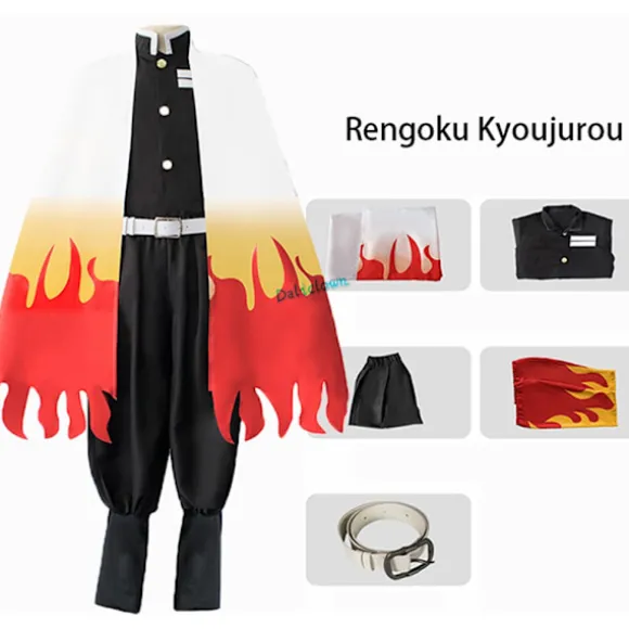 Børne- og voksen anime Demon Slayer: Kimetsu No Yaiba Zenitsu Giyu Tanjirou Kamado Nezuko Cosplay Kimono Uniform Cosplay Kostume Kamado Nezuko Kamado Nezuko Kids 150 | Fyndiq
