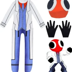 Børne Rainbow Friends Kostume Rød Myremand Cosplay Jumpsuit Kostume 140 (135-145CM) - Perfet 150(145-155CM)