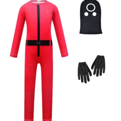 Børne Unisex Squid Game Jumpsuit Fest Cosplay Kostume Outfit Y Round shape 150cm