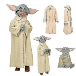 Børne Yoda Kostume Barn Mandalorian Tøj Fandtøj A (FMY) L
