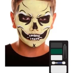 Børneskelet Makeup Kit Halloween-temafester - Sort