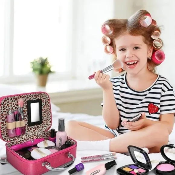 Børns foregive makeup sæt med kosmetiktaske_yux
