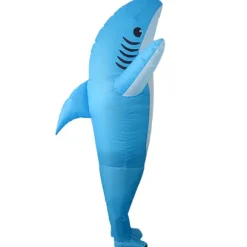 Børns oppustelige hajdragt (blå) - Halloweenkostume Haj Blå Børnestørrelse Haj Shark Blue Children's size