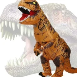 (Brun) Tyrannosaurus Rex Kostume Voksen Dinosaur Kostume Oppustelig