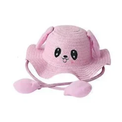 Bunny Hat Cap Strandhat Sjov med Ører i Bevægelse Casual Letvægts Fiskerhat (Pink)