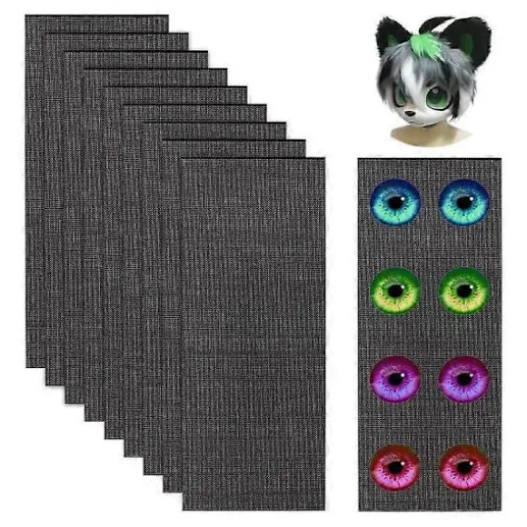 {ca}10 Ark Fursuit Øjne Mesh Vandtæt Udskrivbar Pvc Øjne Mesh Ark Til Furry Cosplay Rekvisitter Fursuits Håndværksfremstilling Hvid