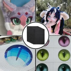 {ca}10 Ark Fursuit Øjne Mesh Vandtæt Udskrivbar Pvc Øjne Mesh Ark Til Furry Cosplay Rekvisitter Fursuits Håndværksfremstilling Hvid