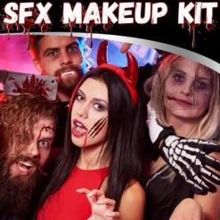 [CA] Halloween makeup sæt med spatel, arvæv, falsk blodgel til udklædningsfest 1