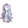 [CA] Lolita Lang Krøllet Clip-On Hestehale Cosplay Paryk, Dobbelt Hestehale Tiger Clip Lang Krøllet Paryk (pink/blå/blond), wz-1352 (FMY)
