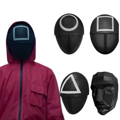 Calamari Game Cosplay Maske Rekvisitter Kvadrat Cirkel Trekant Mønster Boss
