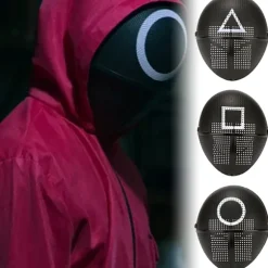 Calamari Game Cosplay Maske Rekvisitter Kvadrat Cirkel Trekant Mønster Boss