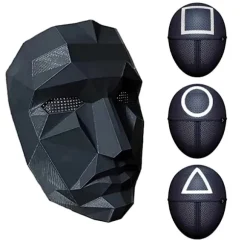 Calamari Game Cosplay Maske Rekvisitter Kvadrat Cirkel Trekant Mønster Boss