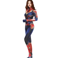 Captain Marvel Cosplay Kostume Jumpsuit Captain Marvel Bodysuit Halloween Party Karneval Fancy Dress Up Til Kvinder S