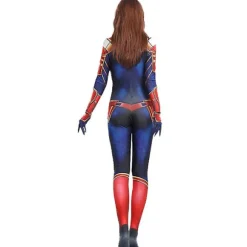 Captain Marvel Cosplay Kostume Jumpsuit Captain Marvel Bodysuit Halloween Party Karneval Fancy Dress Up Til Kvinder S