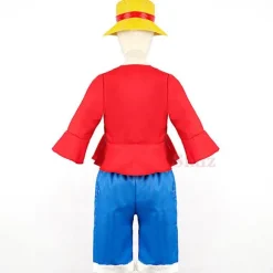 Caraele Anime Luffy Cosplay Kostume Frakke Bukser Hat Cosplay Sæt W hat XS