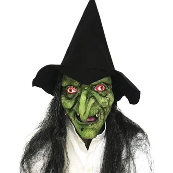 CDQ Gammel kvinde heks maske Halloween skræmmende kostume skræmmende fest cosplay dekoration tilbehør