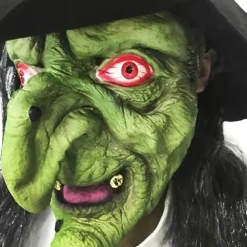CDQ Gammel kvinde heks maske Halloween skræmmende kostume skræmmende fest cosplay dekoration tilbehør
