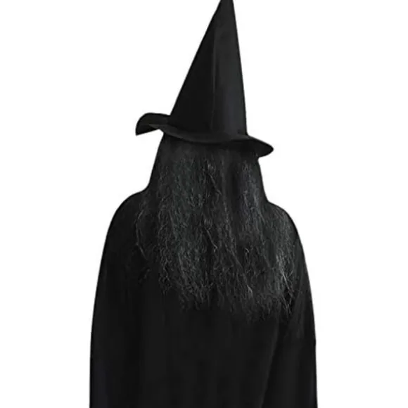CDQ Gammel kvinde heks maske Halloween skræmmende kostume skræmmende fest cosplay dekoration tilbehør