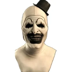 CGGTSN Voksen Terrifier 2 Art the Clown Cosplay Kostume Overall Hat Outfit Halloween Karneval Kostume Kun Maske Kun MaskeCJY Kun Maske Only Mask M