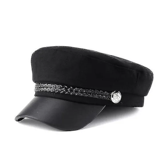 Chauffør Top Cap Sort Baret Fører Kostume Hat Flot Udklædning Ottekantet Hat
