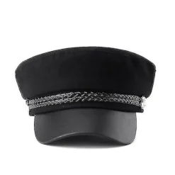 Chauffør Top Cap Sort Baret Fører Kostume Hat Flot Udklædning Ottekantet Hat