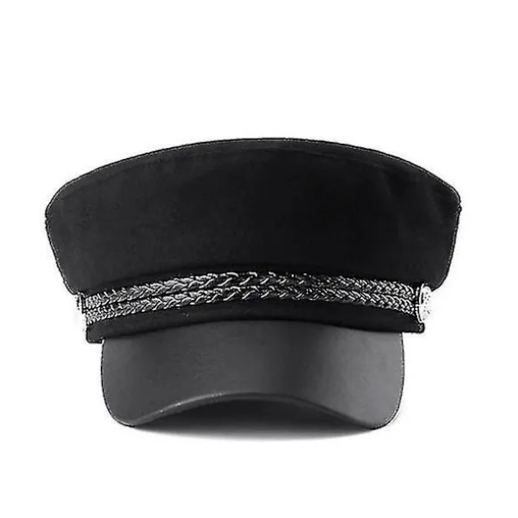 Chauffør Top Cap Sort Baret Fører Kostume Hat Flot Udklædning Ottekantet Hat