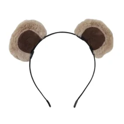 Chipmunk Øre Hårbøjle Plys Bjørne Øre Dekor Pige Hovedbeklædning Elastisk Design Dyretema Hårbøjle Makeup Hovedbeklædning (FMY) Khaki