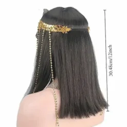 Cleopatra Cosplay Paryk, 30 cm Dame Paryk med Pandehår