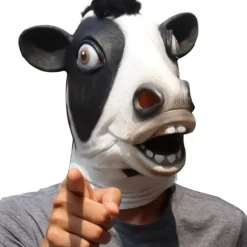 34*32*27cm Halloween Kostumefest Ko Hoved Latex Maske
