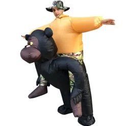 (160-190cm) Oppustelig Abe Kostume - Oppustelig Gorilla Kostume