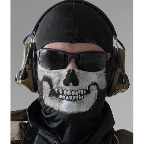 COD:MW2 Ghost Skull Balaclava Ghost Simon Riley Ansigt Krigsspil Cosplay Maske Beskyttelse Dødningehovedmønster Balaclava Maske