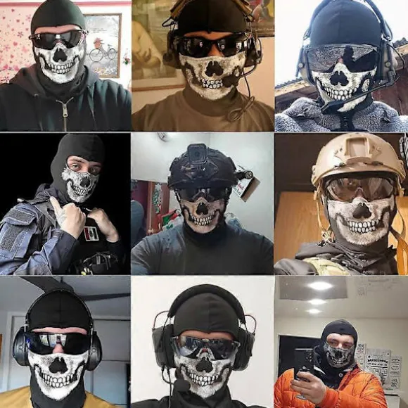 COD:MW2 Ghost Skull Balaclava Ghost Simon Riley Ansigt Krigsspil Cosplay Maske Beskyttelse Dødningehovedmønster Balaclava Maske