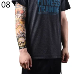 Cool Arm Varmer Hudbeskyttende Nylon Strækbar Falsk Midlertidig Ærme Tatoveringer Kropsdesign Armstrømper Tatoveringer Mænd Kvinder Tatovering