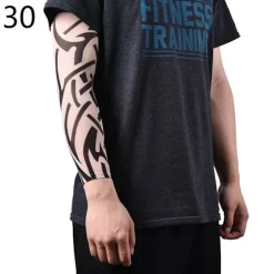 Cool Arm Varmer Hudbeskyttende Nylon Strækbar Falsk Midlertidig Ærme Tatoveringer Kropsdesign Armstrømper Tatoveringer Mænd Kvinder Tatovering
