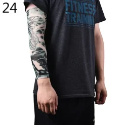 Cool Arm Varmer Hudbeskyttende Nylon Strækbar Falsk Midlertidig Ærme Tatoveringer Kropsdesign Armstrømper Tatoveringer Mænd Kvinder Tatovering