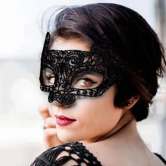 Cool Cat Masquerade Mask, Kvinde Katte Maske Sød Venetiansk Blonder Maske Til Halloween