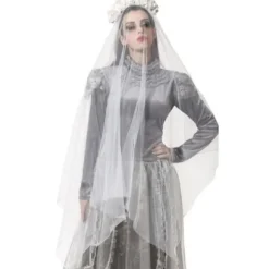 Corpse Bride Pandebånd med hvidt slør - ANGEL TOMAS, SA - Halloween Vit