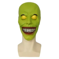 COS Halloween Horror Maske Smilende Exorcisme Latex Maske til Grønne Øjne
