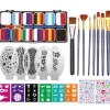 Cosplay ansigtsmalingskit til børnefest og feriemakeup med stencilpalet