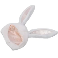 Cosplay Bunny Hat Fester Cosplay Hvid Plys Hætte Sjov Bunny Ears Hat til Kvinder Mænd