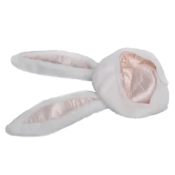 Cosplay Bunny Hat Fester Cosplay Hvid Plys Hætte Sjov Bunny Ears Hat til Kvinder Mænd