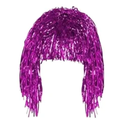 Cosplay Disco Paryk Folie Glitter Skinnende Paryk Voksne Metalliske Cosplay Tilbehør Sjov Atmosfære Festlig Dekoration OceanRed OceanRed